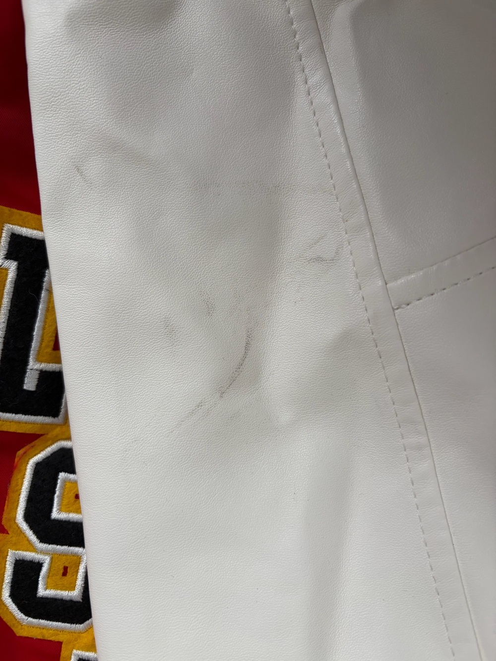 Red & White First Row Varsity Jacket - Picture 4 of 6